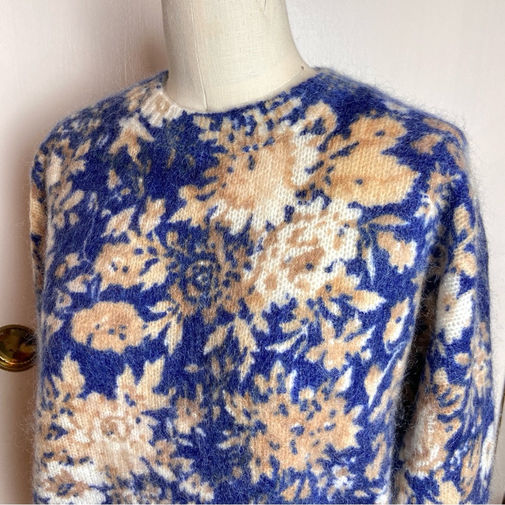 $140 Sézane Azalee Printed Mohair Crew Sweater - Picture 6 of 9